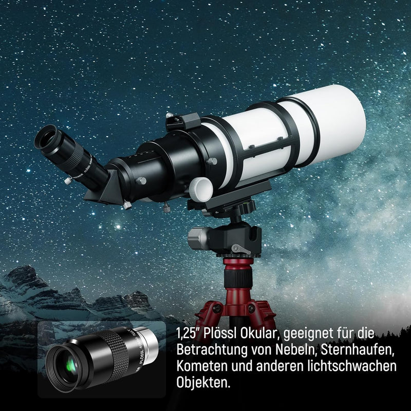 NEEWER 1,25" Plössl Teleskopokular, 48 Grad Weitwinkelobjektiv mit 40mm Brennweite, mehrfach beschic