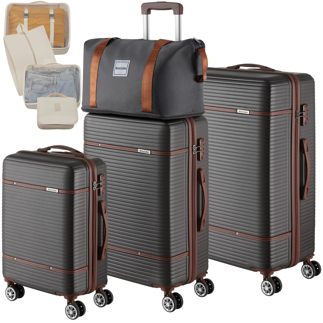 tectake® 13-TLG. Koffer Set mit Reisetasche, Koffer & Trolleys, Reisekoffer mit Rollen, Kofferset mi