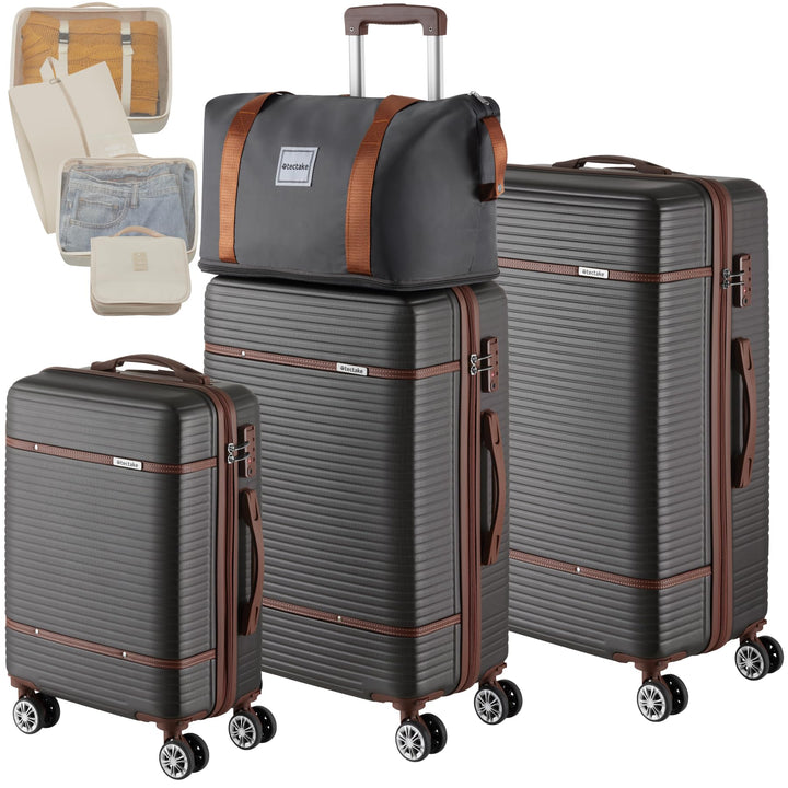 tectake® 13-TLG. Koffer Set mit Reisetasche, Koffer & Trolleys, Reisekoffer mit Rollen, Kofferset mi