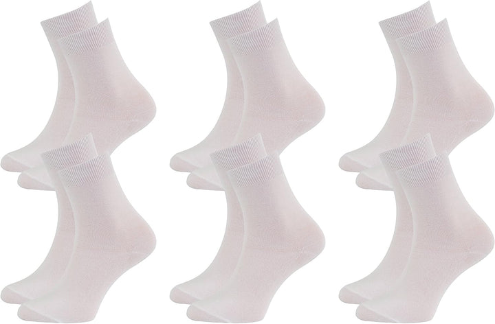 Rainbow Socks - Damen Herren Klassische Bunte Bambus Socken 36-38 6 X Weiss, 36-38 6 X Weiss