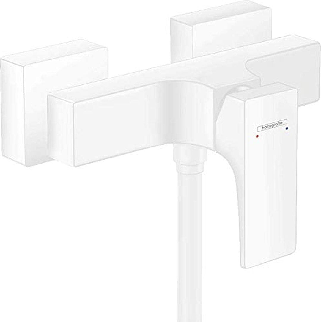 hansgrohe Duscharmatur Metropol , Aufputz Einhebel-Brausemischer, Mattweiss Mattweiss Hebelgriff Dus