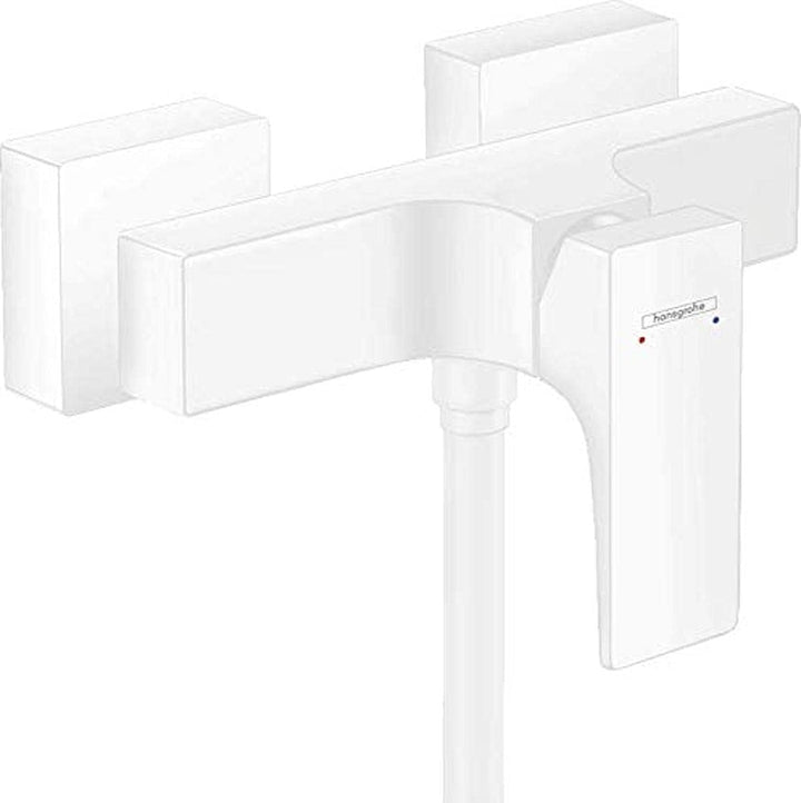 hansgrohe Duscharmatur Metropol , Aufputz Einhebel-Brausemischer, Mattweiss Mattweiss Hebelgriff Dus