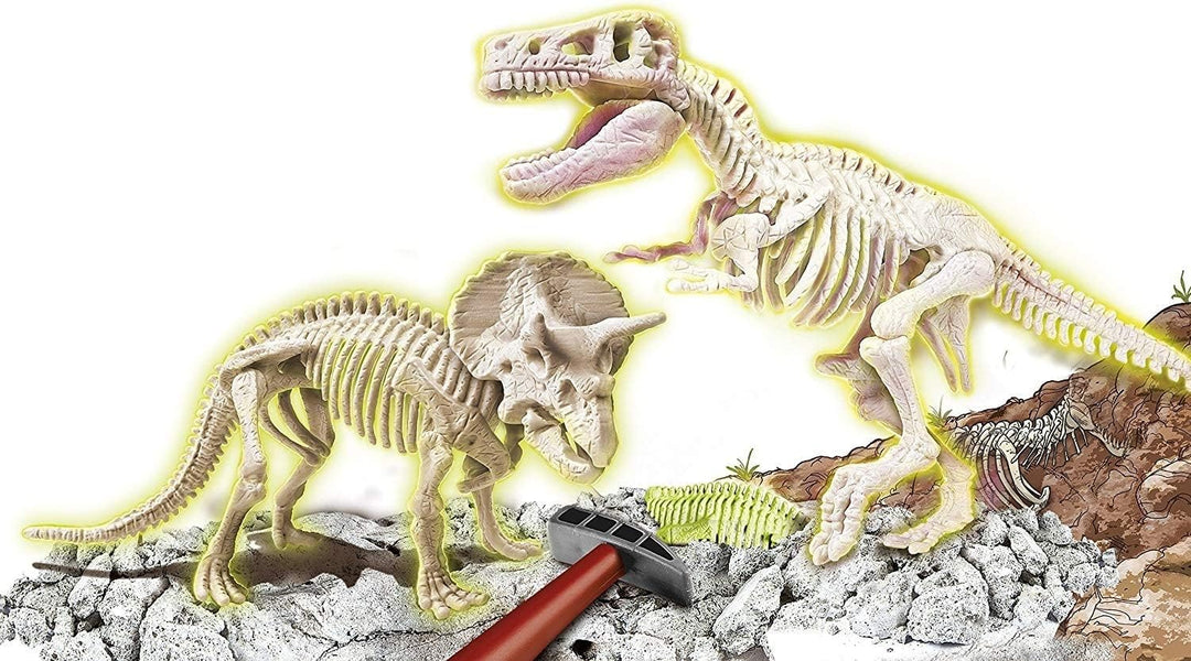 Clementoni 13984 Archeogiocando T-Rex & Triceratopo Wissenschaftliches Spiel, bunt T-Rex und Tricera