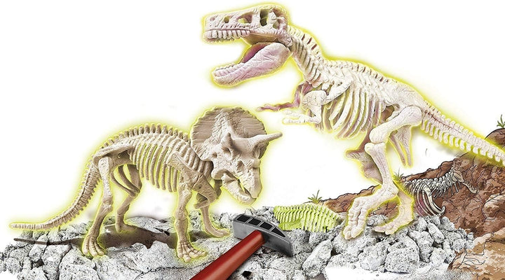 Clementoni 13984 Archeogiocando T-Rex & Triceratopo Wissenschaftliches Spiel, bunt T-Rex und Tricera