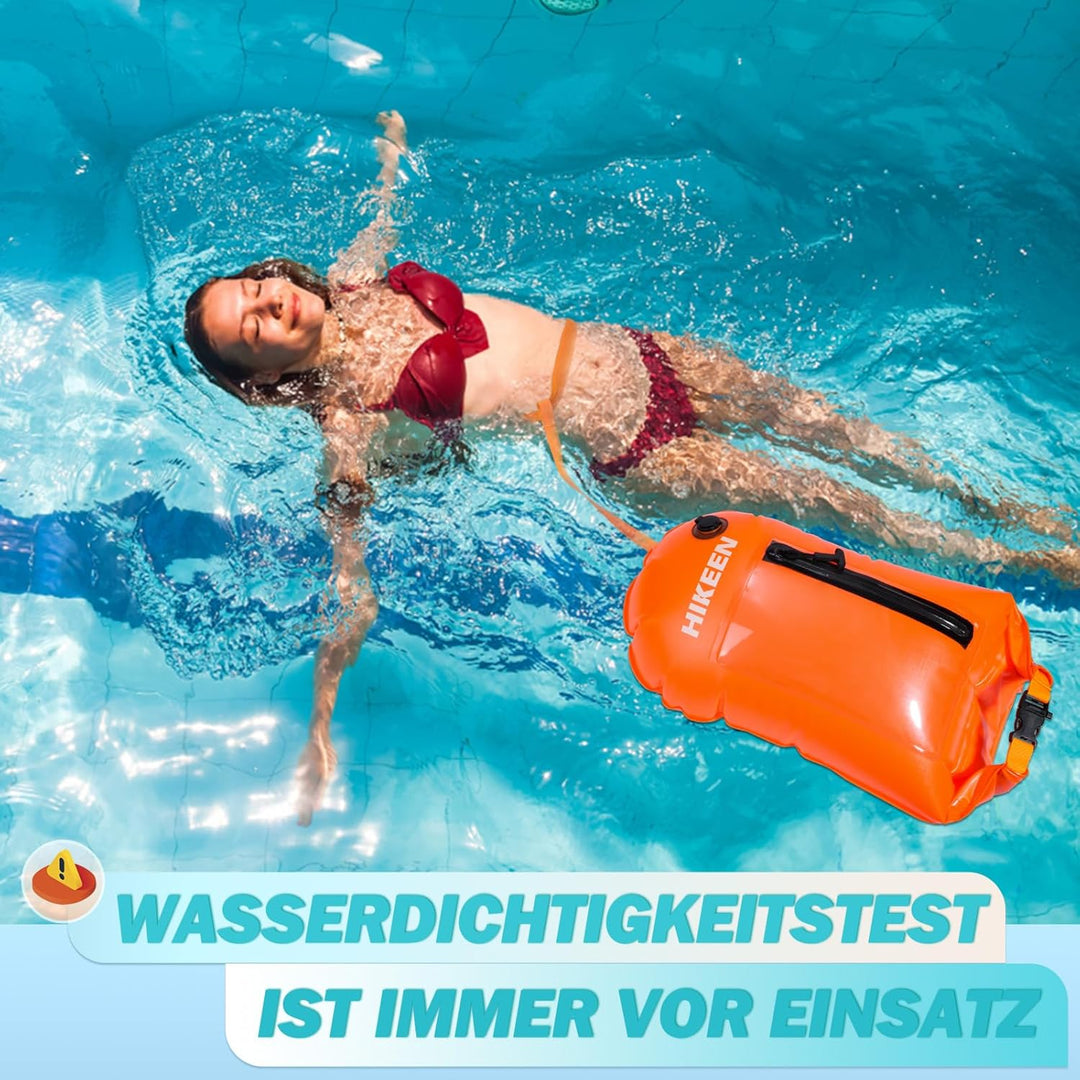 BOOSTEADY Schwimmboje, Trockensack Boje Schwimmen Aufblasbare Trockentasche Swimming Buoy mit Handyt
