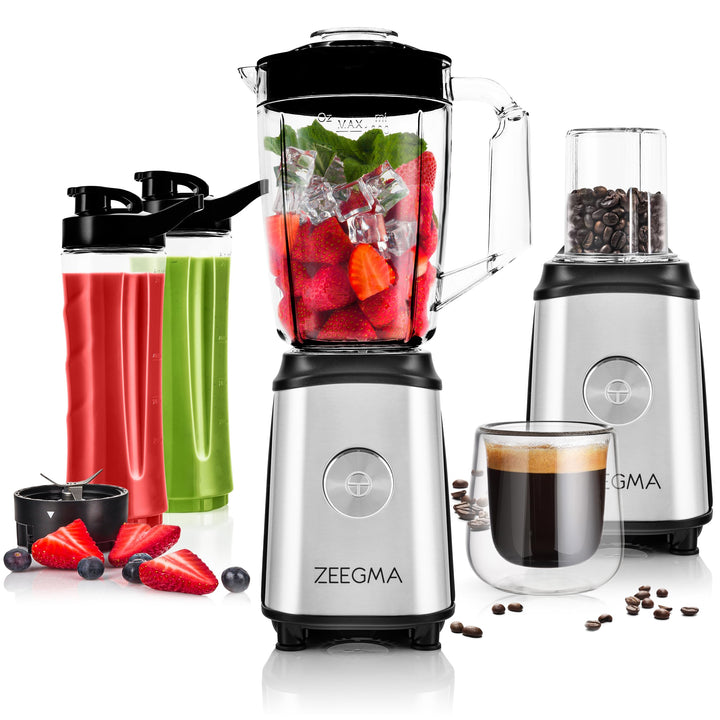 ZEEGMA Vitamine Multifunktion 4-in-1 Standmixer 1050W mit 1L Krug, Elektrischer Juicer Blender, Smoo