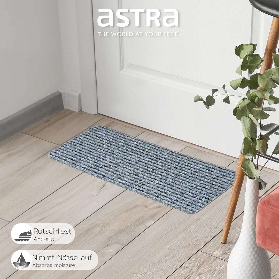 Astra Fussmatte innen Silber Schmutzfangmatte rutschfest – Türmatte 25x60 cm 3er Set wasserabweisend