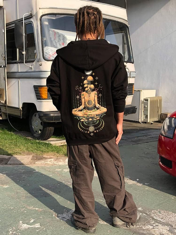 Mushroom Head Sweatshirt-Jacke schwarz (S), S