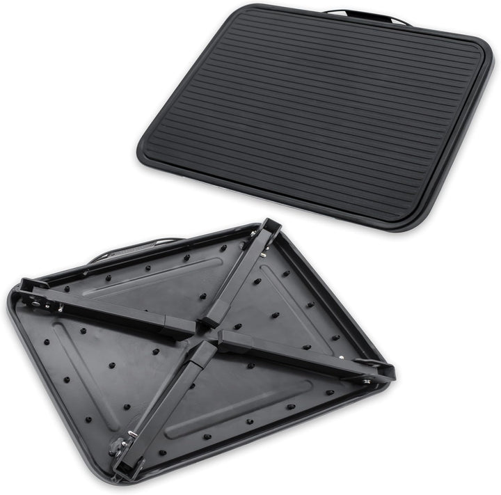 Klapptritt mit Tragegriff aus Stahl schwarz bis 150 kg - 38 x 26,5 cm - Antirutsch Badezimmer Tritth