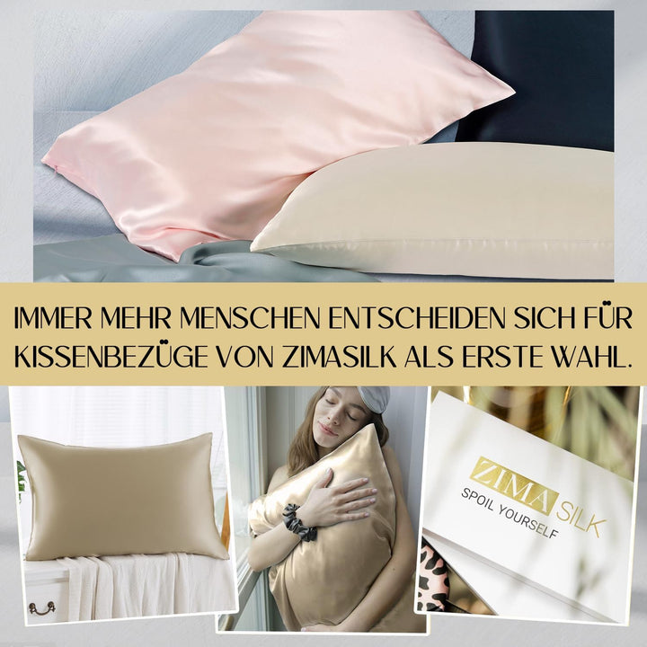 ZIMASILK Kissenbezug aus 100% Seide für Haare und Haut. Doppelseitige 19 Momme Reine Maulbeerseide K