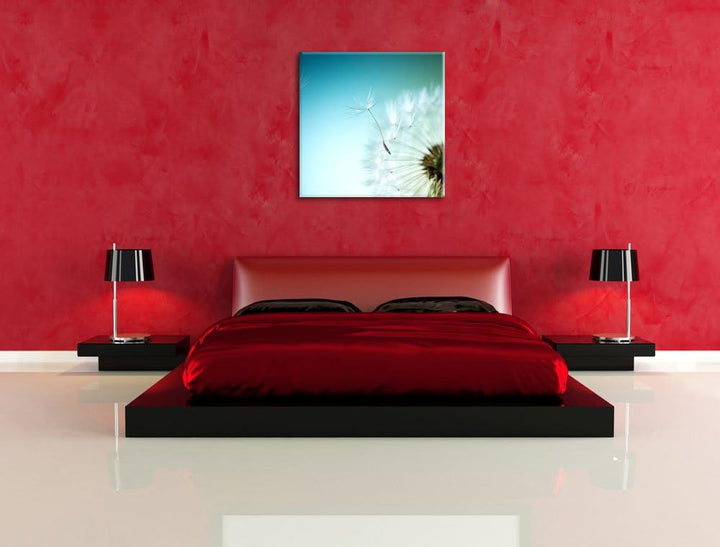 Pixxprint Löwenzahn Pusteblume als Leinwandbild/Grösse: 70x70 cm/Wandbild/Kunstdruck/fertig bespannt