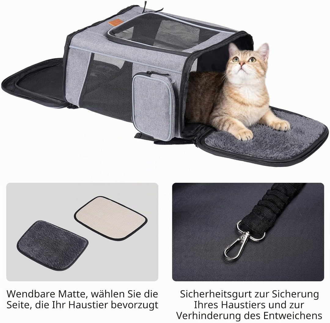 Morpilot Katzenrucksack, Hunderucksack für Katzen und Hunde Welpen, Atmungsaktive und Faltbare Haust