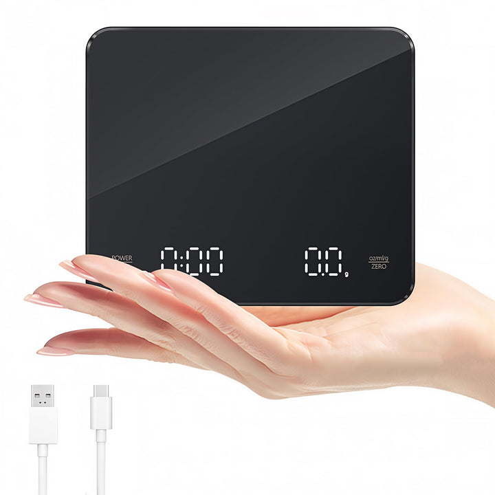Digitale Kaffeewaage mit Timer, Espressowaage 3 kg/0,1 g, Präzisionswaage, Hohe Präzision, Wiederauf