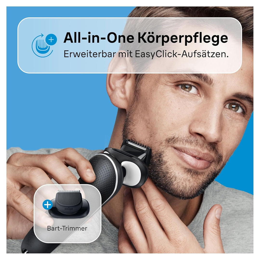 Braun Series 5 Elektrorasierer mit EasyClick Aufsatz, Barttrimmer, Rasierer Herren, EasyClean, Wet &