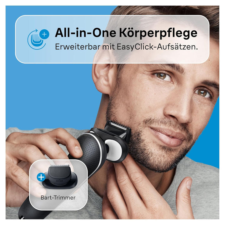 Braun Series 5 Elektrorasierer mit EasyClick Aufsatz, Barttrimmer, Rasierer Herren, EasyClean, Wet &