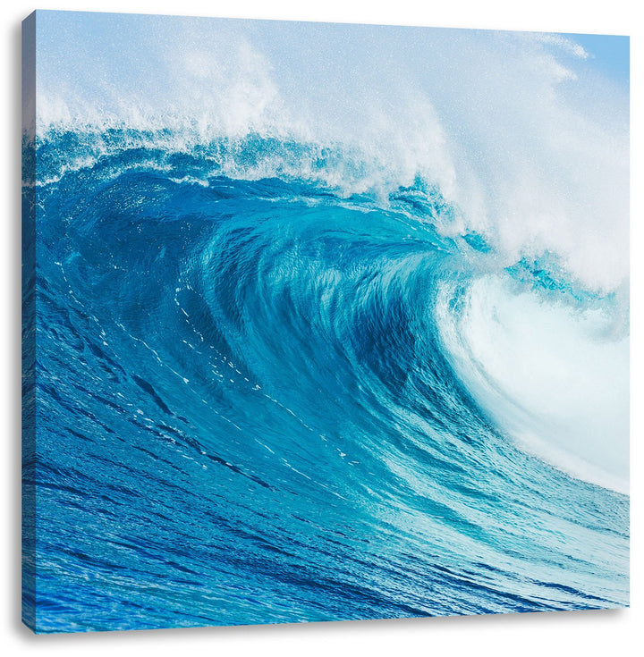 Atemberaubende Welle, Format: 70x70 auf Leinwand, XXL riesige Bilder fertig gerahmt mit Keilrahmen,