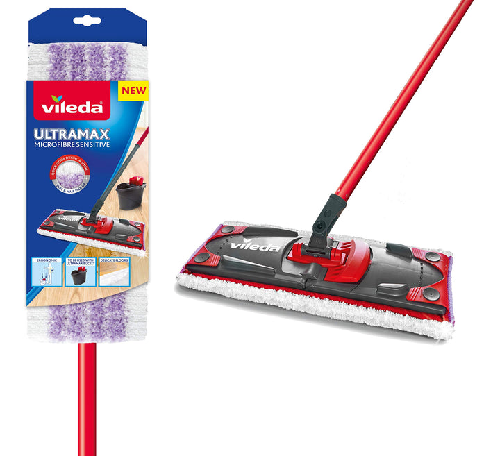 Vileda Ultramax Sensitive Special Parquet – Flacher Mopp – Bezug Mikrofaser Sensitive Ultramax Spezi