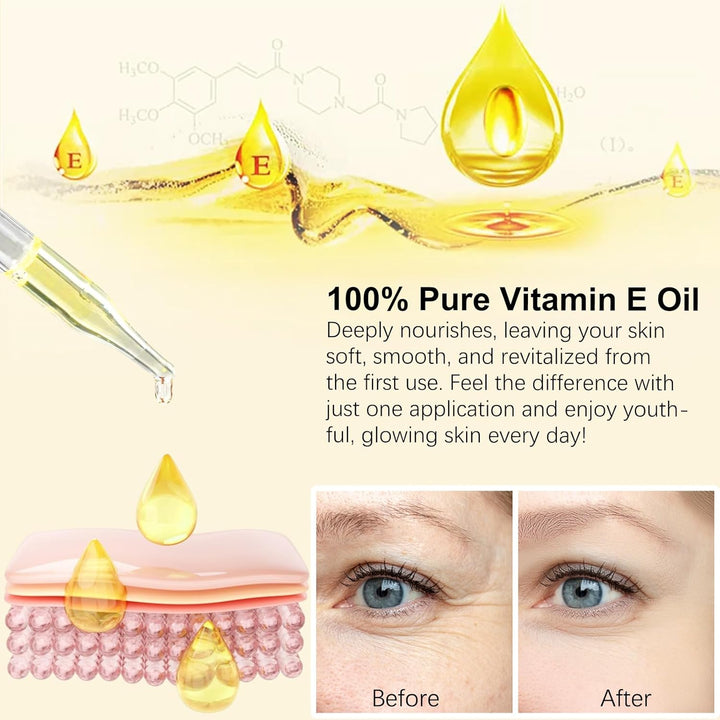 Vitamin E Öl Bio für Kosmetik 75,000 IU 2er-Pack - 100% reines vitamin E Oil für Haut, Gesicht, Haar