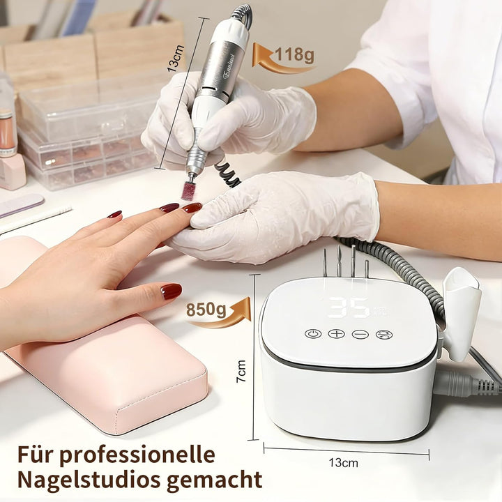 Nagelfräser für Gelnägel 35000 U/Min, Touch-Bedienung 35W, LED Display Elektrische Fräser Maniküre P