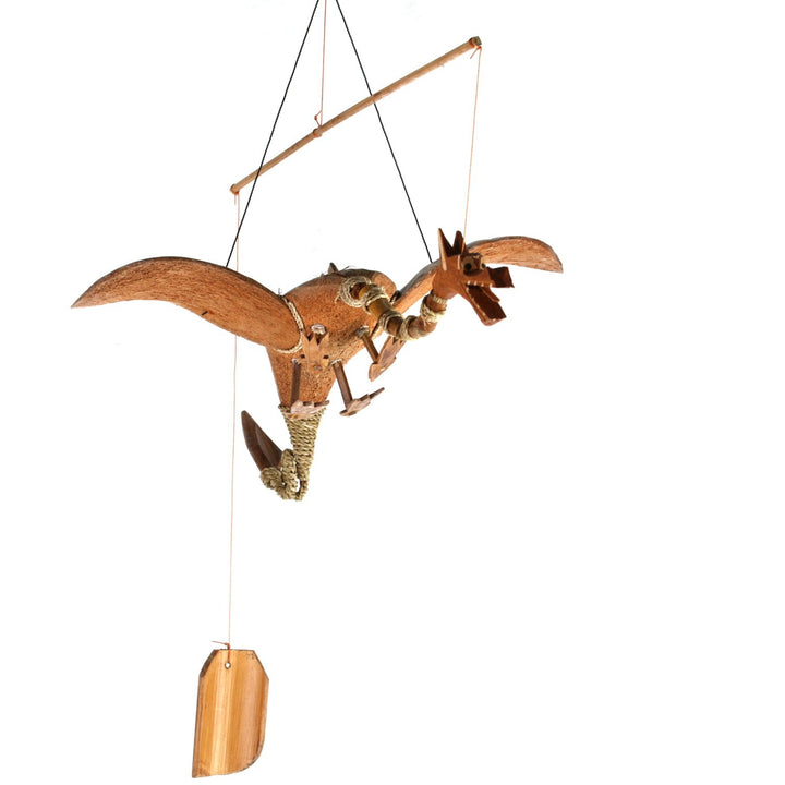Drache Kokosnuss Windspiel als Balkon Deko und Garten Deko Wetterfest für draussen geeignet 40cm, 40