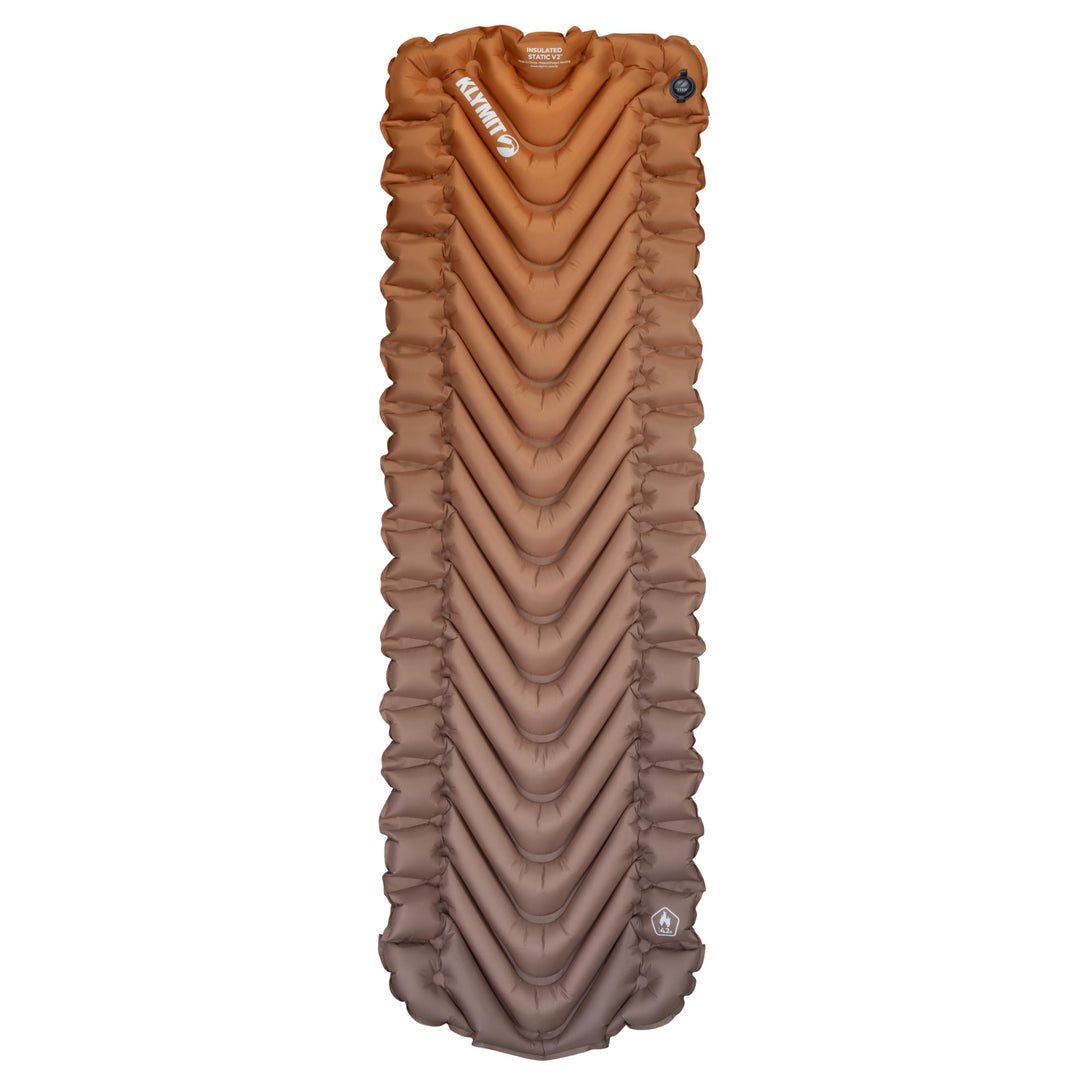 Klymit Isolierte statische V2 aufblasbare Isomatte, verbesserter Komfort, tragbar, Ultraleicht, einf
