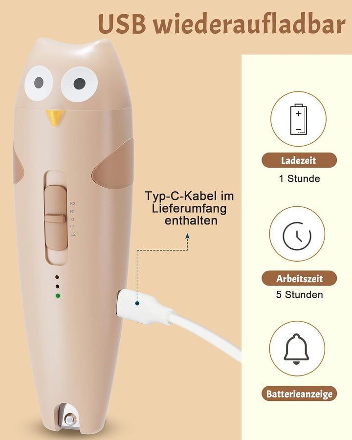 Lictin Baby Nagelfeile Elektrisch, Elektrische Nagelfeile mit 6 Schleifkopf, 26 in 1 Baby Nagelset m