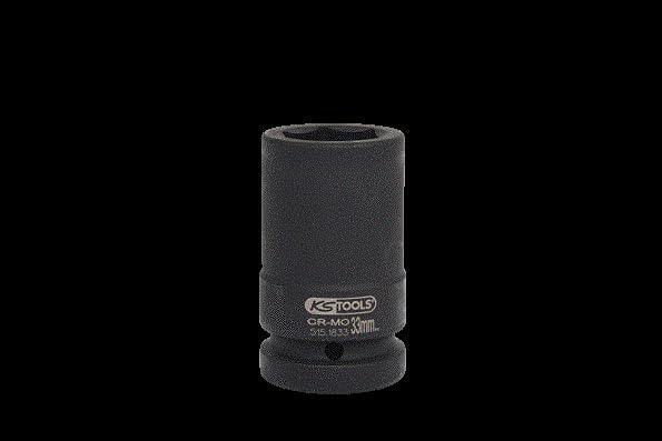 KS Tools 515.1833 1" Sechskant-Kraft-Stecknuss, lang, 33mm 33 mm, 33 mm