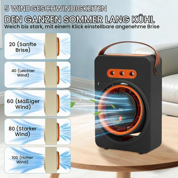 Mobile Klimageräte Mini Luftkühler, Mini Ventilator USB,Luftkühler mit Verdunstungskühlung mit 5 Ges