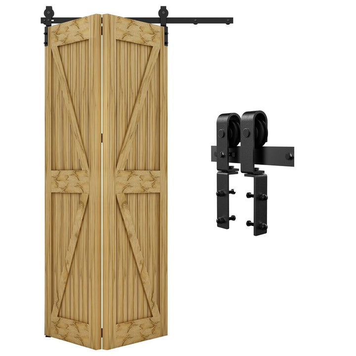 QINAIXQM 91CM/3FT Bifold Schiebetürbeschlag Schiebetür Beschlag Gleitschiene Holzschiebetür Schiebet