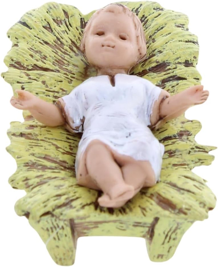 Moranduzzo Geburt Jesu 6 Figuren für Krippe 8 cm Massstab 1:22 - Unzerstörbare Krippenfiguren - Stil