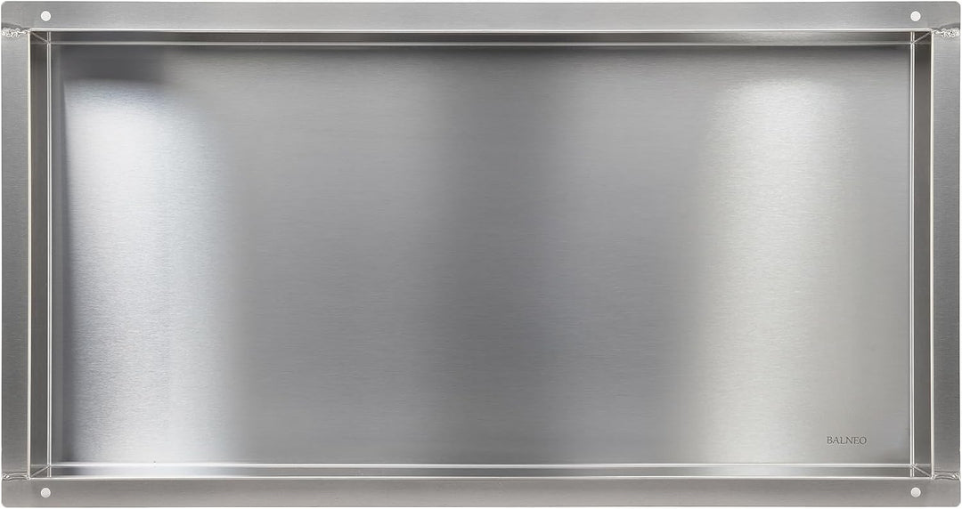 Balneo Wall-Box NO Rim - Chrom Nische Edelstahl - Verchromt Wandnische Dusche - Wasserdicht - Flexib