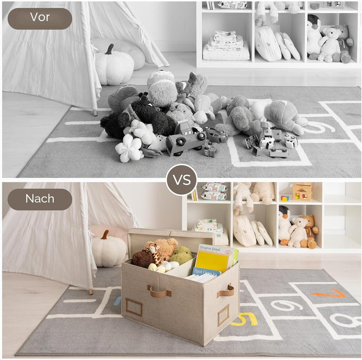 StorageWorks Grosse Kleidung-Aufbewahrungsboxen, Stoffboxen mit Trennwand, Körbe für Kleidung, Wäsch