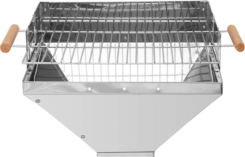 tepro Holzkohle-Säulengrill Vista (Trichtergrill), Edelstahl, Belüftungssystem, komfortable Arbeitsh