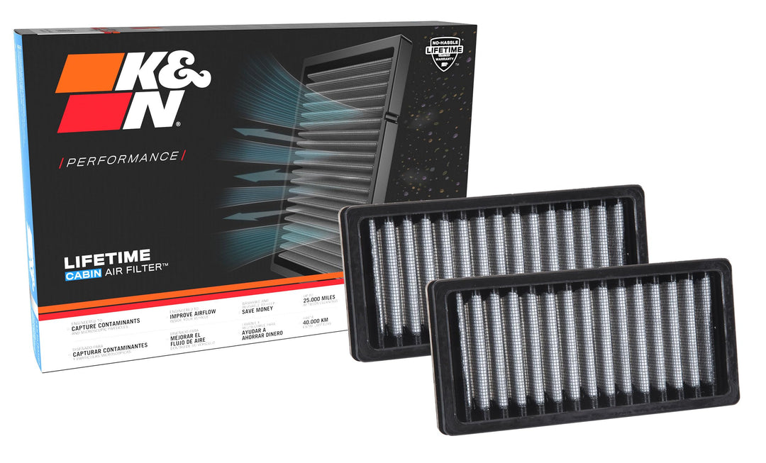 K&N Innenraumfilter (2 Stück) kompatibel mit Jeep Wrangler 2.8, 3.6, 3.8 2011-2017 (VF1010), VF1010