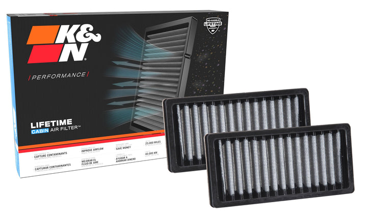 K&N Innenraumfilter (2 Stück) kompatibel mit Jeep Wrangler 2.8, 3.6, 3.8 2011-2017 (VF1010), VF1010