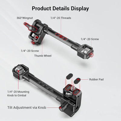 SMALLRIG Monitor Mount für DJI Ronin-S/Ronin-SC / RS2 / RSC2 und ZHIYUN Crane 2S / Crane 3 / 3S / WE