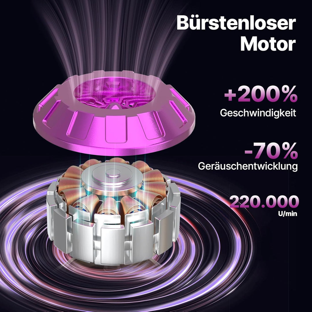 Piwaal Handstaubsauger Akku 4-in-1, 22000Pa kabellos Auto staubsauger mit Bürstenloser Motor, Elektr
