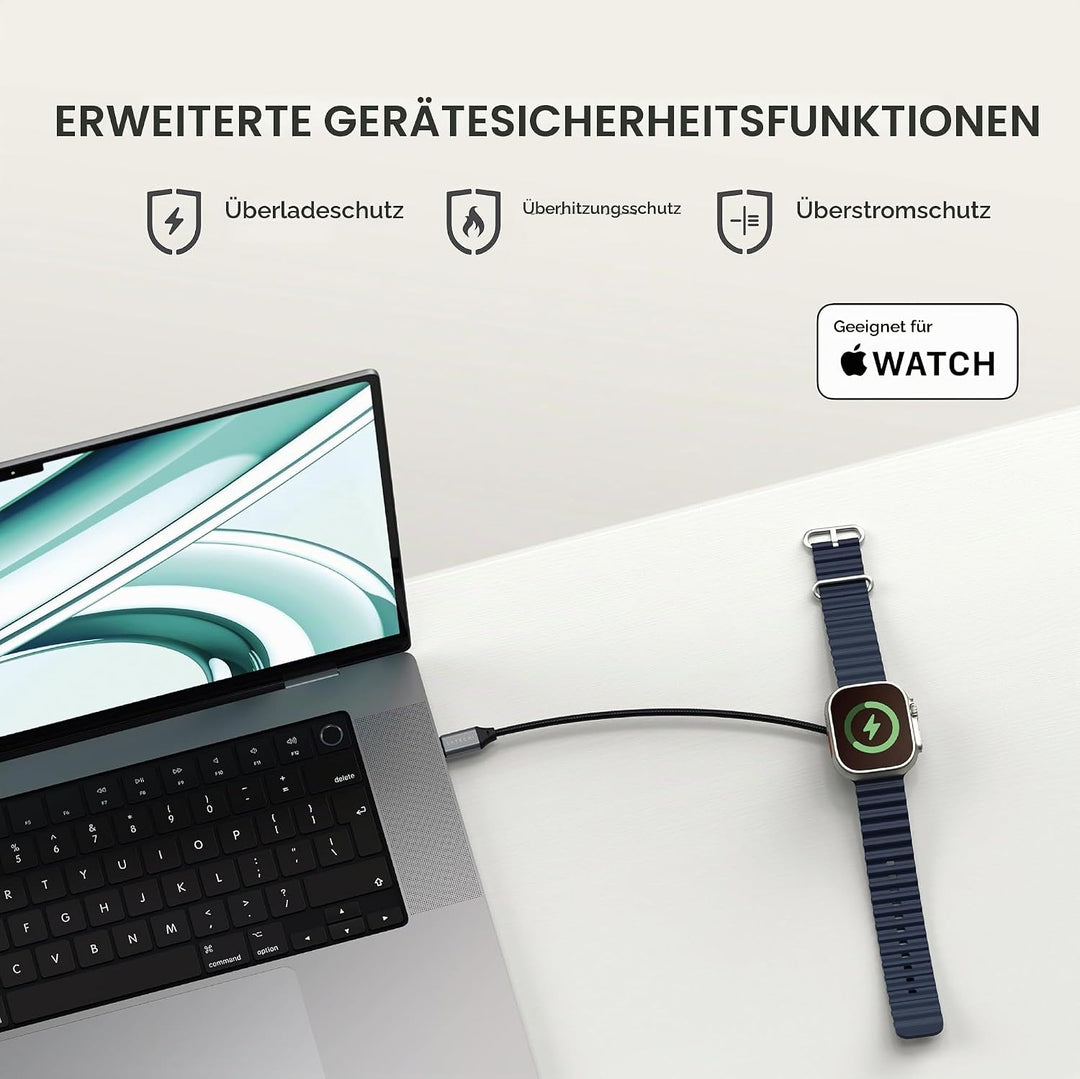 SATECHI Magnetisches Ladekabel für Apple Watch, 5W Schnellladegerät für die Apple Watch, Kabellänge