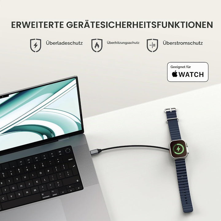 SATECHI Magnetisches Ladekabel für Apple Watch, 5W Schnellladegerät für die Apple Watch, Kabellänge