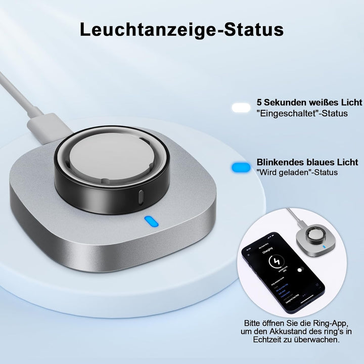 ZOOROO Ladegerät kompatibel mit Oura Ring Gen 4/4 Ceramic, Schnelllade-Dock mit USB C Kabel Tragbare