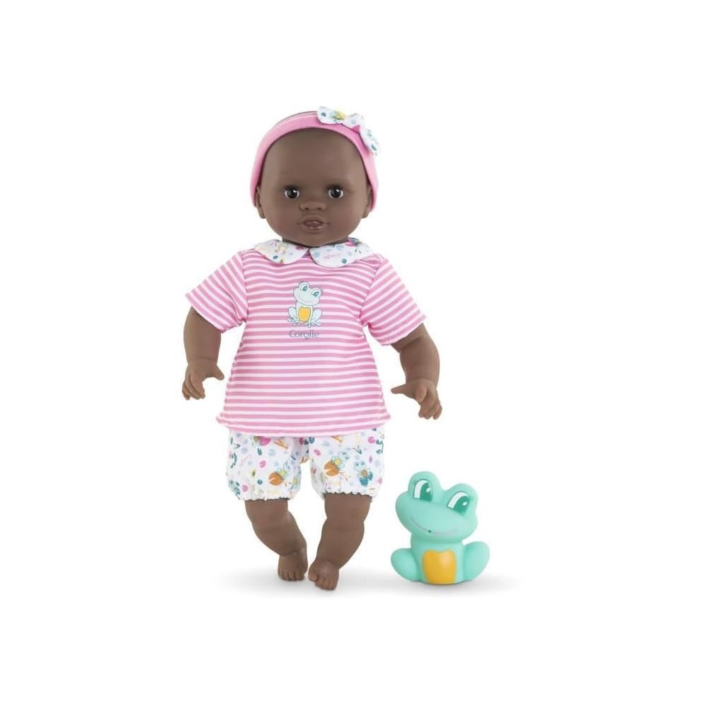 Corolle erste Babypuppe, Baby Bain, 9000100660 Badebaby Alyzée, Weichkörper-Badepuppe mit Badetier,