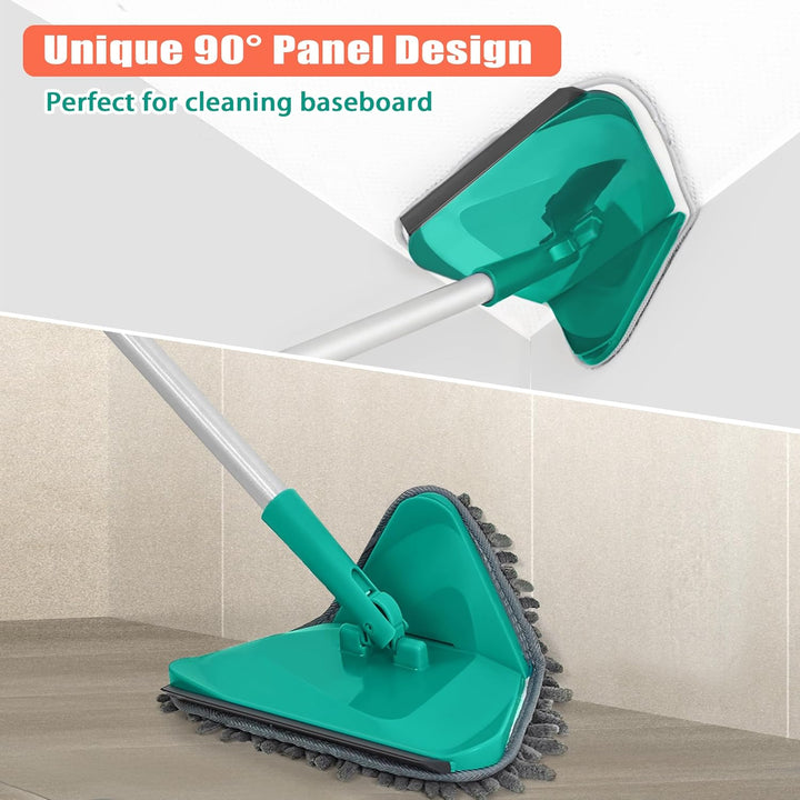 JEHONN Bodenwischer Wischmopp mit Langem Griff 200CM, 3-In-1 Wand Mop mit 6 Ersatz Mikrofaser Chenil