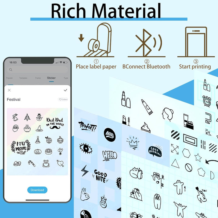 4 Rollen Thermo-Etikettenband L1/Q1/M1, 16 mm x 4 m, Kompatibel, Selbstklebend, Thermodruck, 4 Stück