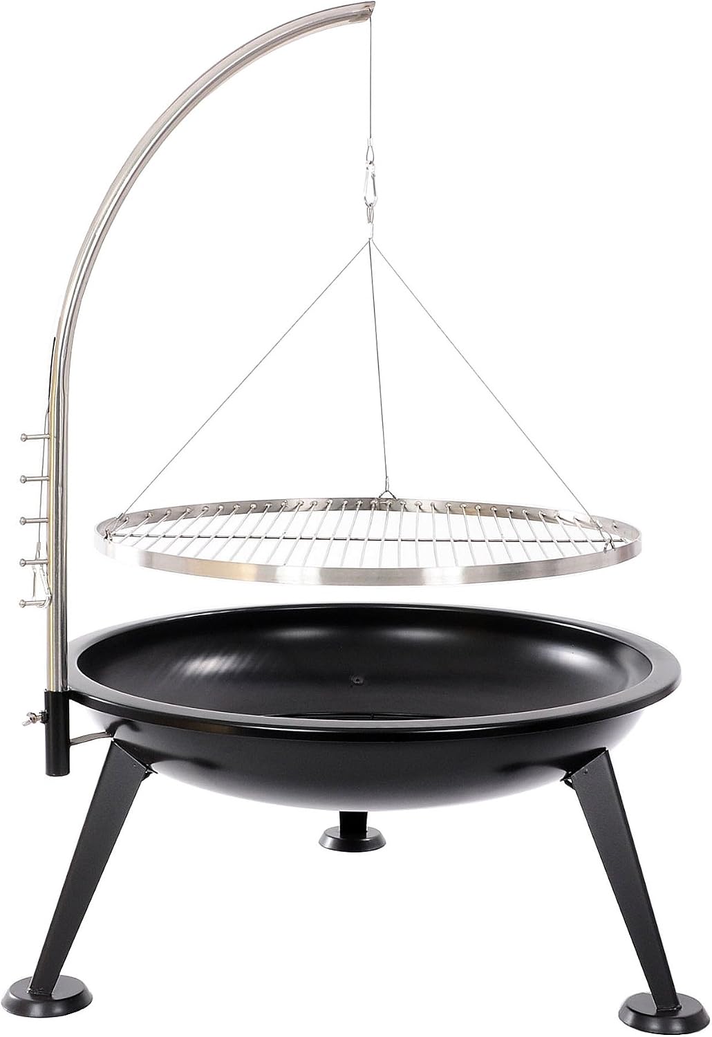 BBQ 65 cm Schwenk Grill Feuerschale Edelstahl Smoker Dreibein Designgrill Schwenkgrill