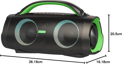 DOSS Extreme Boom+ Bluetooth Lautsprecher Box mit 100W Stereo Sound, 10400mAh PowerBank,IP6 Wasserdi