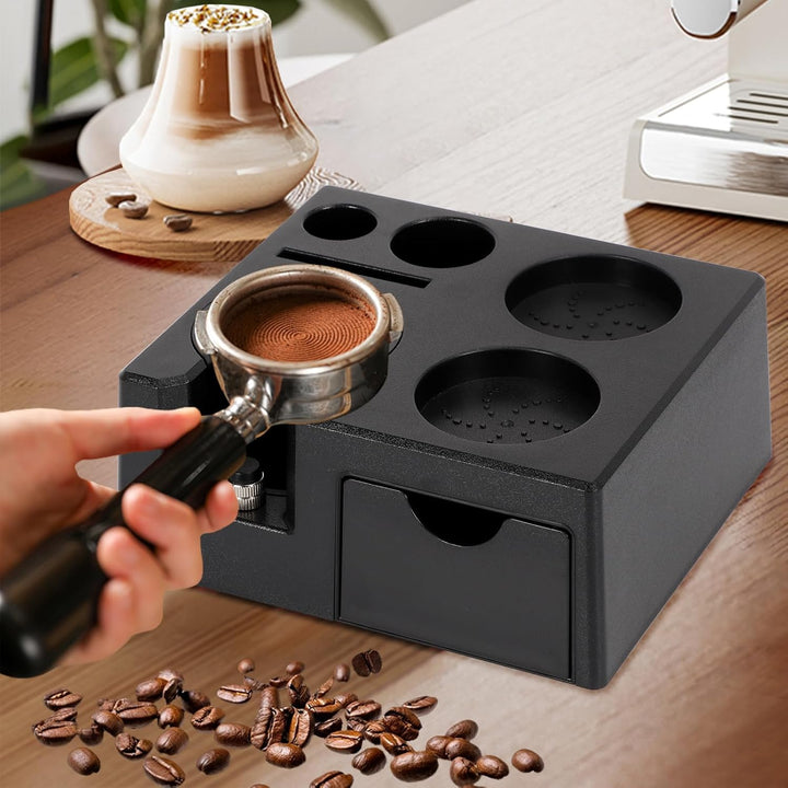 Tamper Station für Barista (51-58mm), Tamperstation aus ABS Kaffeefilter Tamper Halter mit Rutschfes