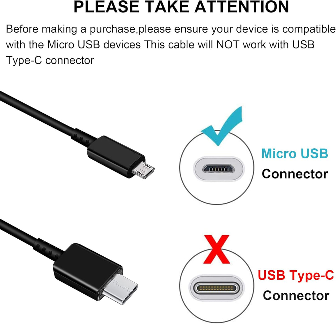 USB Ladegerät Schnellladegerät 2A mit 1,5 m langem Micro-USB-Kabel Kompatibel mit Samsung Galaxy S7/