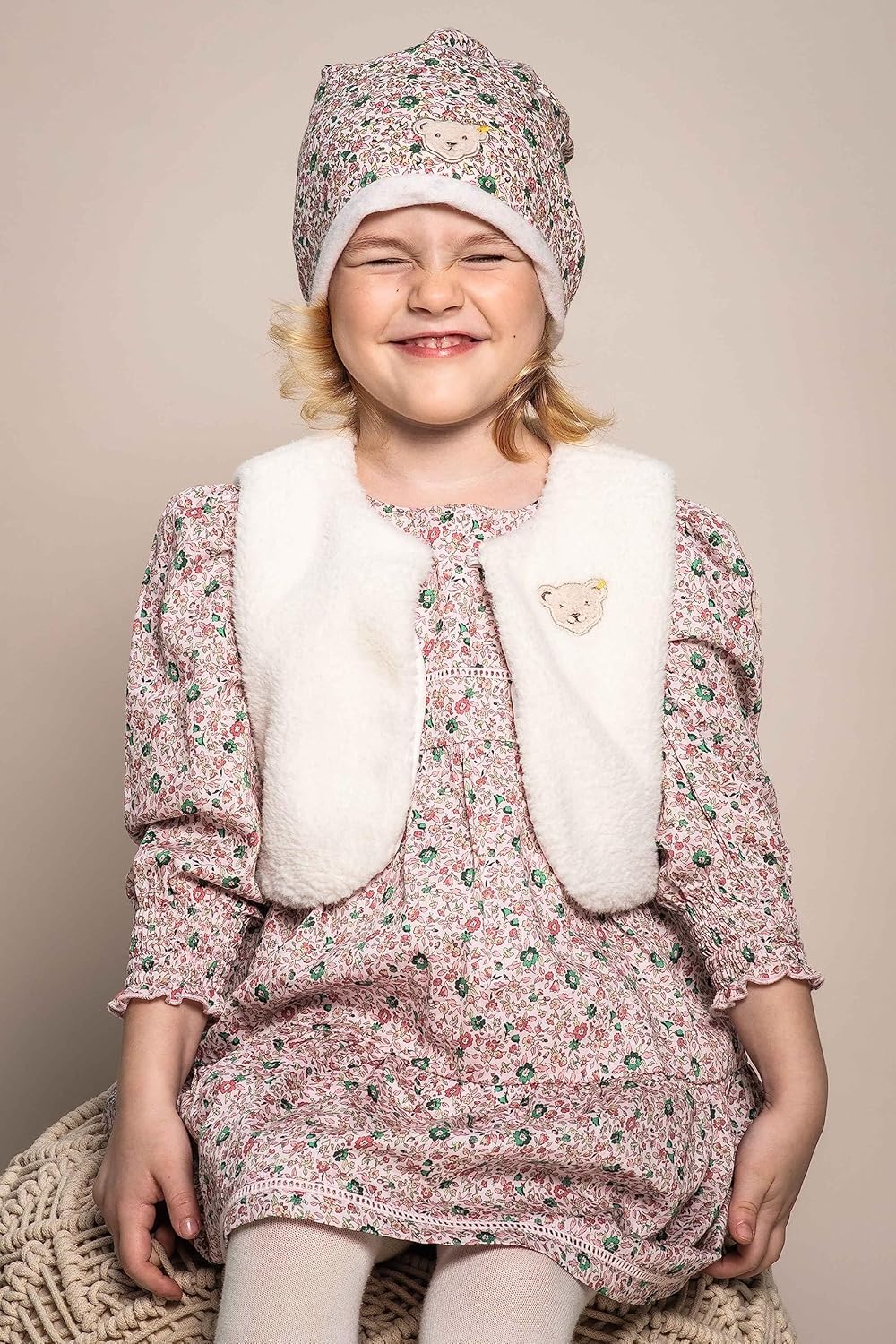 Steiff Mädchen Rüschen Blumenmuster Kleid 110 Barely Pink, 110 Barely Pink