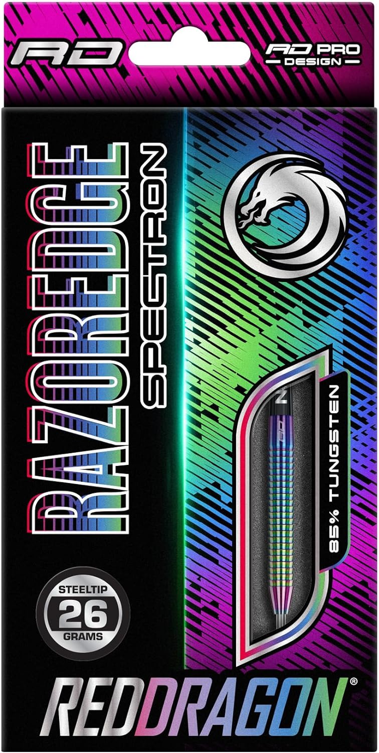 RED DRAGON Razor Edge Series Dartpfeile Tungsten Profi Steel Darts mit Flights und Schäfte 26G 2, 26