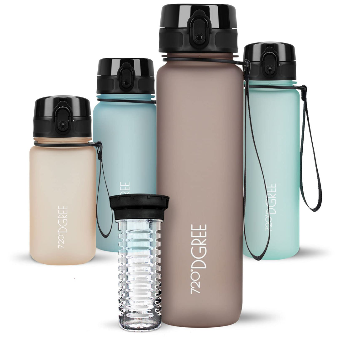 720°DGREE Trinkflasche “uberBottle“ 350ml, 500ml, 650ml, 1l, 1,5 Liter softTouch +Früchtebehälter -
